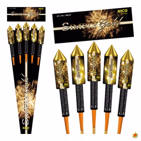 Simply Gold 5 Feuerwerksraketen mit ausgewählten Goldeffekten