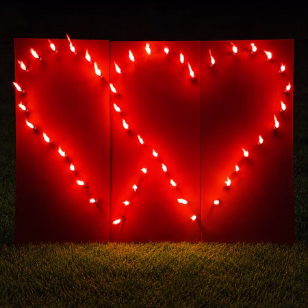 Lichterbild Brennende rote Herzen Doppelherzen rot Lichterbilder Feuerherz Geschenkidee Hochzeitsgeschenk Liebe Love Geburtstag Verlobung Lichterbild Brennendes rotes Doppelherz
