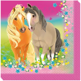 Pferde Party-Set Kindergeburtstag Deluxe Best Friends 76 Teile Party-Geschirr Tiermotive Pferde Pony rosa Mädchen Tischdeko Mottoparty