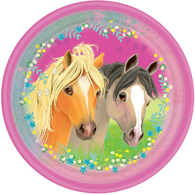 Pferde Party-Set Kindergeburtstag Deluxe Best Friends 76-tlg. Party-Deko Pferde Party-Set Kindergeburtstag Deluxe Best Friends 76 Teile Party-Geschirr Tiermotive Pferde Pony rosa Mädchen Tischdeko Mottoparty