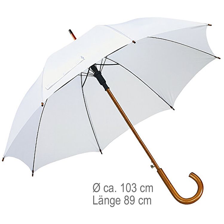 Chauffeur Schirm weiß Hochzeit Ø 103 cm Stockschirm Automatik Regenschirm Zubehör Accessoire Trauung Brautpaar 