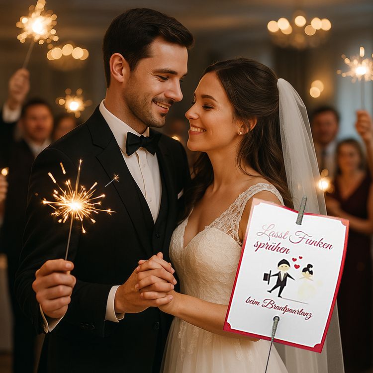 Hochzeits-Set Brautpaar: Wunderkerzen & Spiel für das erste Ehejahr Hochzeits-Set Motiv Brautpaar Hochzeitsspiel und Wunderkerzen Hochzeitstanz Brautpaartanz Geschenkidee Hochzeit Heiraten Brautpaar Eheleute