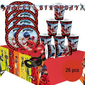 26-teiliges Miraculous Party-Set Gesamtübersicht