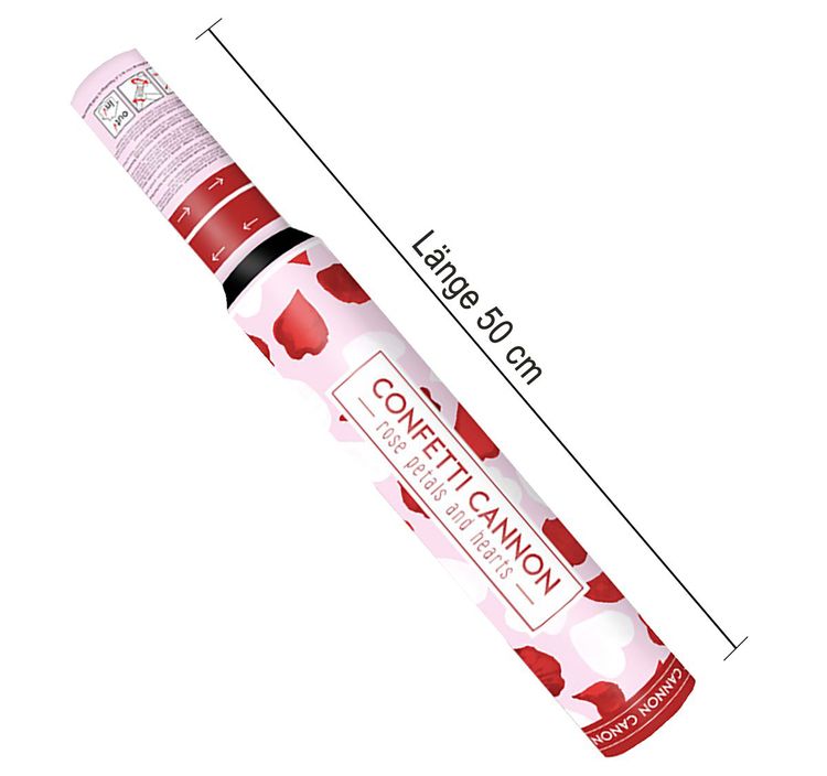 Shooter mit Herzen und Blättern, Konfettikanone 50 cm Shooter mit weissen Herzen + roten Blättern 50cm Konfettikanone Partydeko Partyzubehör Hochzeit