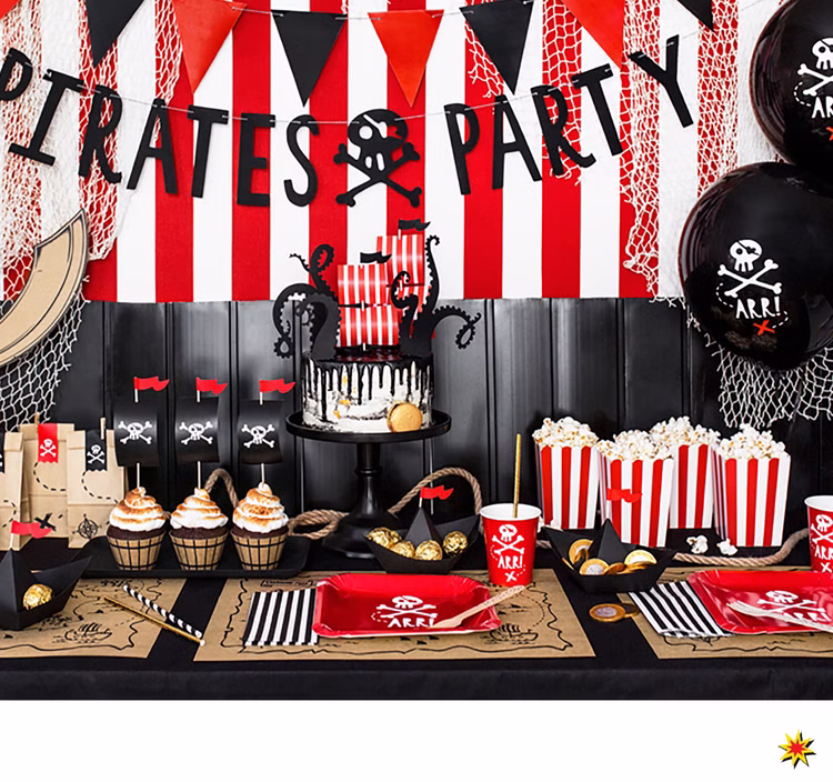 Party-Set Kinder Geburtstag Pirat Deko Luftballons, 72-tlg. deluxe Kindergeburtstag Mottoparty Kinderfasching Party-Set Kinder Geburtstag Pirat Deko Luftballons, 72-tlg. deluxe Kindergeburtstag Mottoparty Kinderfasching