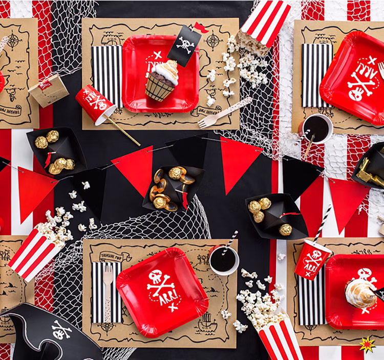 Party-Set Kinder Geburtstag Pirat Deko Luftballons, 72-tlg. deluxe Kindergeburtstag Mottoparty Kinderfasching Party-Set Kinder Geburtstag Pirat Deko Luftballons, 72-tlg. deluxe Kindergeburtstag Mottoparty Kinderfasching
