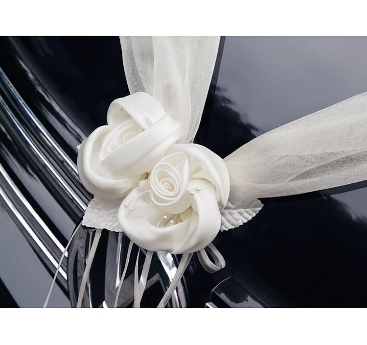 Autoschmuck Hochzeit Wedding Car Deko Rosenblüten creme 4-tlg. Deko-Set Autoschmuck Hochzeit Wedding Car Deko Rosenblüten creme 4-tlg. Deko-Set Autoschleife Motorhaube Blumen Rattanherzen mit Saufnäpfen Wedding-Car Hochzeitsauto