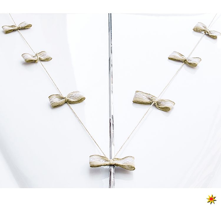 Autoschleifen Hochzeits-Set Motorhaube & Dosen Brautauto-Zubehör Autoschleifen Hochzeit Set Motorhaube Dosen braun weiß gold Brautauto Wedding Car Autoschmuck