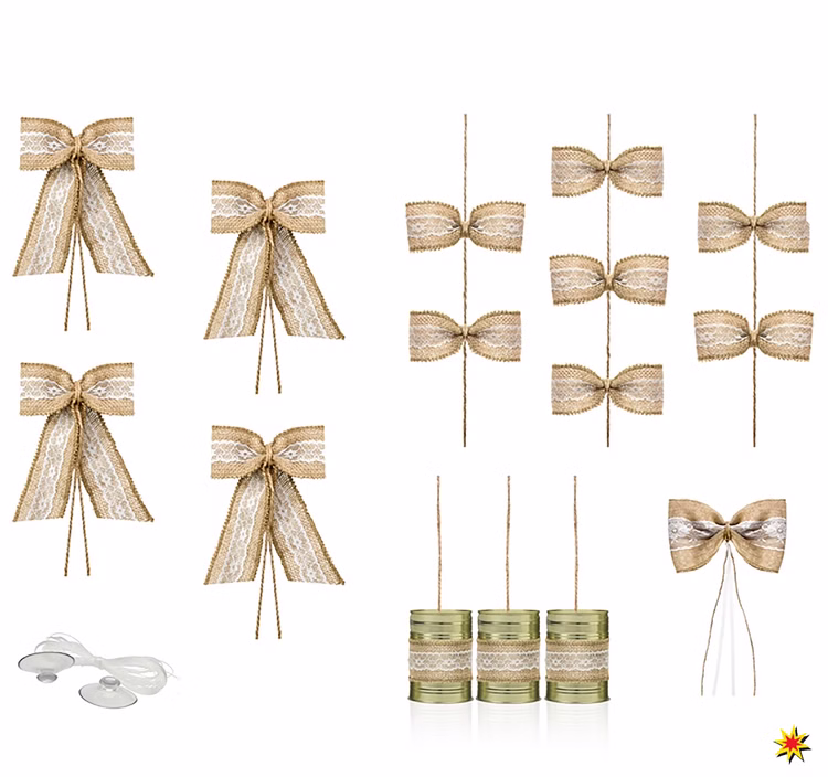 Autoschleifen Hochzeit Set Motorhaube Dosen braun weiß gold Brautauto Wedding Car Autoschmuck Autoschleifen Hochzeit Set Motorhaube Dosen braun weiß gold Brautauto Wedding Car Autoschmuck