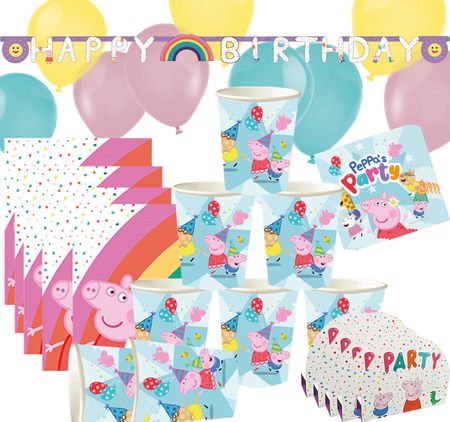 Peppa Wutz Party-Set Kindergeburtstag Peppa Pig 49-tlg. Party-Deko