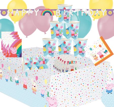 Peppa Wutz Party-Set Kindergeburtstag Peppa Pig 50-tlg. Party-Deko