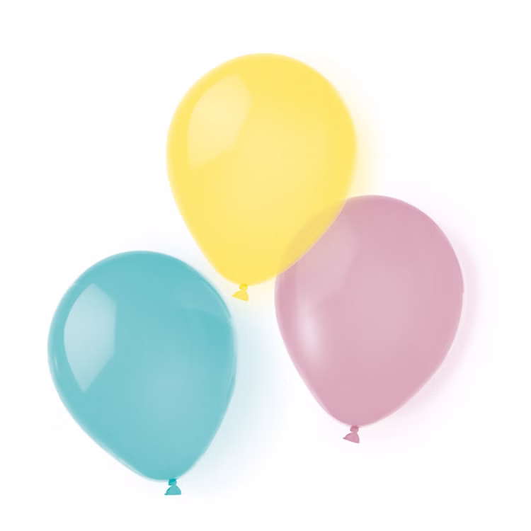 Peppa Wutz Party-Set Kindergeburtstag Peppa Pig Pappgeschirr 33-tlg. Luftballons Geburtstag Mottoparty Party-Zubehör Tischdeko Bunte Luftballons in Gelb, Rosa und Blau – ideale Ergänzung für fröhliche Geburtstagsdekoration ohne Helium.