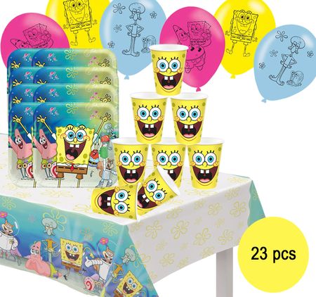 Spongebob Schwammkopf Party-Set Kindergeburtstag 23-tlg. Tisch-Deko