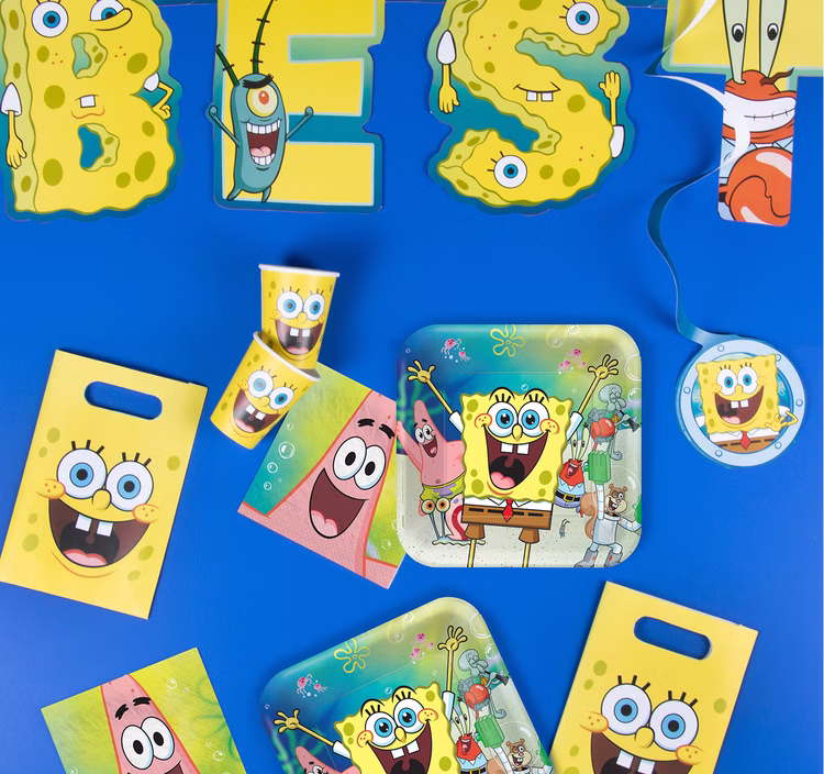 Party-Set Kindergeburtstag Spongebob Schwammkopf 23 Teile Geschirr-Set Luftballons Geburtstag Schuleingang Fasching Karneval Mottoparty Tisch-Deko Party-Deko Party-Set Kindergeburtstag Spongebob Schwammkopf 23 Teile Geschirr-Set Luftballons Geburtstag Schuleingang Fasching Karneval Mottoparty Tisch-Deko Party-Deko