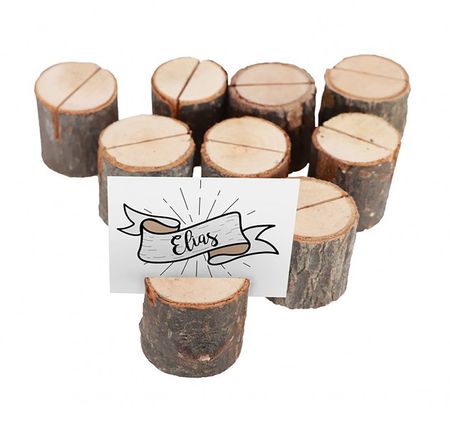 Tischkartenhalter Nummernhalter aus Holz Hochzeit Geburtstag, 9 Stück