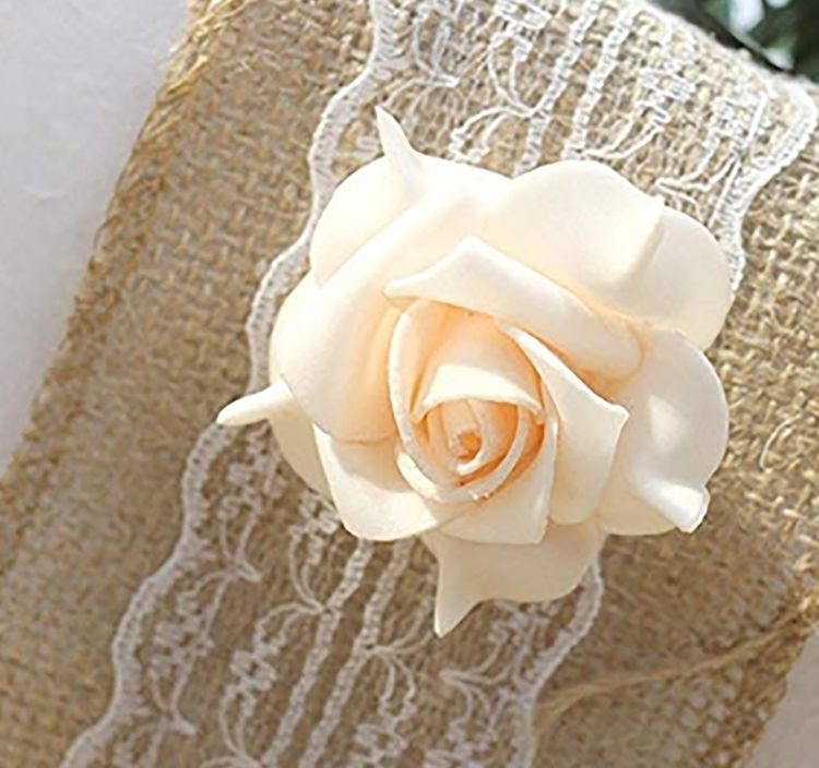 Juteband mit weißer Spitze Deko Hochzeit Geburtstag 5 m x 8 cm Bastel-Zubehör Weihnachten Vintage-Look