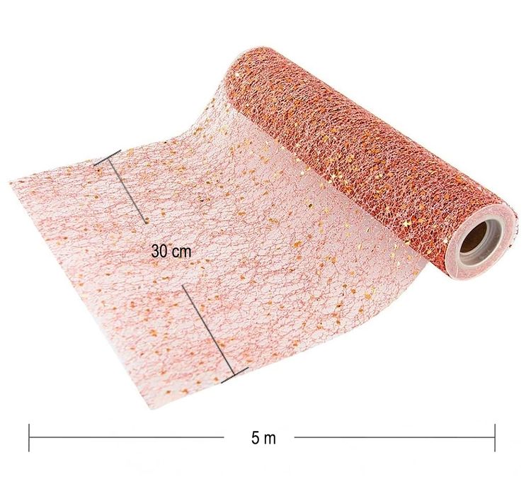 Tischläufer Glitter rosé 5 m x 20 cm Deko Hochzeit Weihnachten Bastel-Zubehör DIY