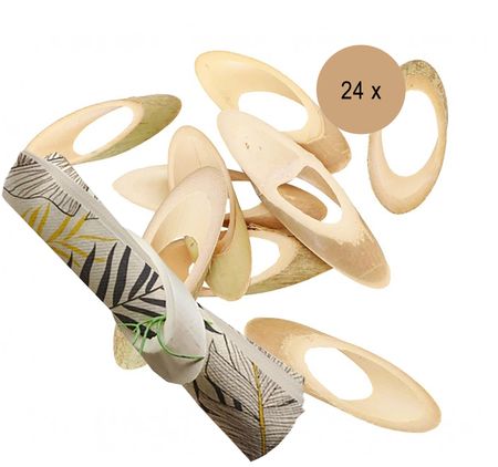 Party-Deko Serviettenhalter oval Bambus Tropical 24 Stück