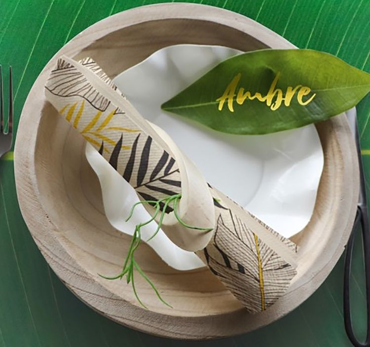 Party-Deko Serviettenhalter oval Bambus Tropical 24 Stück Party-Deko Serviettenhalter oval Holz Tropical 12 Stück Geburtstag Hochzeit