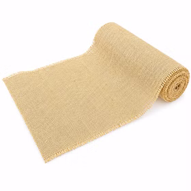 Jute Tischläufer mit Goldschimmer 3 m x 29 cm Vintage Hochzeits-Deko SALE gedeckter Tisch Geburtstag Boho Familienfeier Alltag Jute-Tischläufer mit Goldschimmer als dekorative Tisch-Deko in Naturfarbe auf hellem Hintergrund dargestellt.