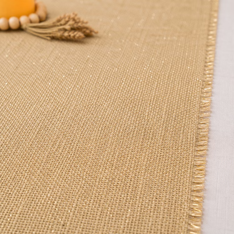 Jute Tischläufer mit Goldschimmer 3 m x 29 cm Vintage Hochzeits-Deko SALE gedeckter Tisch Geburtstag Boho Familienfeier Alltag Rustikaler Jute-Tischläufer mit Goldglanz als elegante Vintage-Tischdekoration für Hochzeit oder Feier.