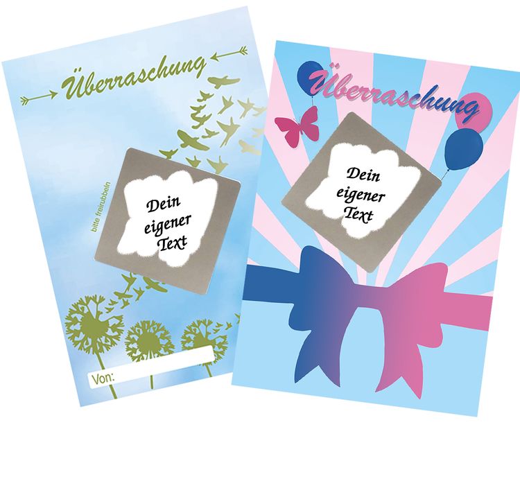Geschenkgutschein 10 Karten mit Rubbelsticker Motivauswahl Geschenkgutschein 10 Karten mit Rubbelsticker Motivauswahl