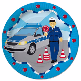 XXL Party-Set Kindergeburtstag Polizei für 6 Kinder 121 Teile Polizist Mottoparty Fasching Geburtstag