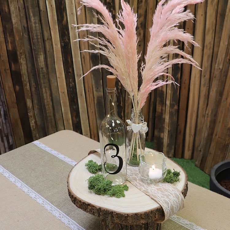 Holzscheibe Baumscheibe Deko Hochzeit 1 Stück 35-38 cm x 3,5 cm Tisch-Deko Geburtstag Sommer-Party Mottoparty DIY Dekoration