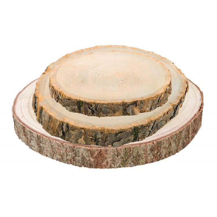 Baumscheiben-Set Holzscheiben 24-38 cm Tischdeko, 3 Stück Baumscheiben-Set Holzscheiben 3 verschiedene Größen DIY Deko Zubehör Sommer-Party