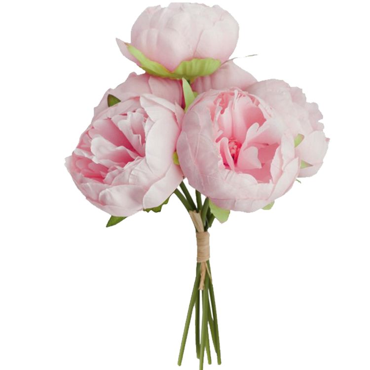 Kunstblumen 12 Pfingstrosen Vintage weiß und pink Blumenstrauß 27,5 cm Deko Hochzeit Geburtstag Zuhause künstlicher Blumenstrauß