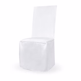 Stuhlhusse weiß matt universell ohne Falten Hochzeit Geburtstag Stuhlbezug für gerade Lehne Empfang 