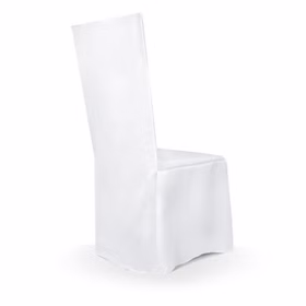 Stuhlhusse weiß matt universell ohne Falten Hochzeit Geburtstag Stuhlbezug für gerade Lehne Empfang 