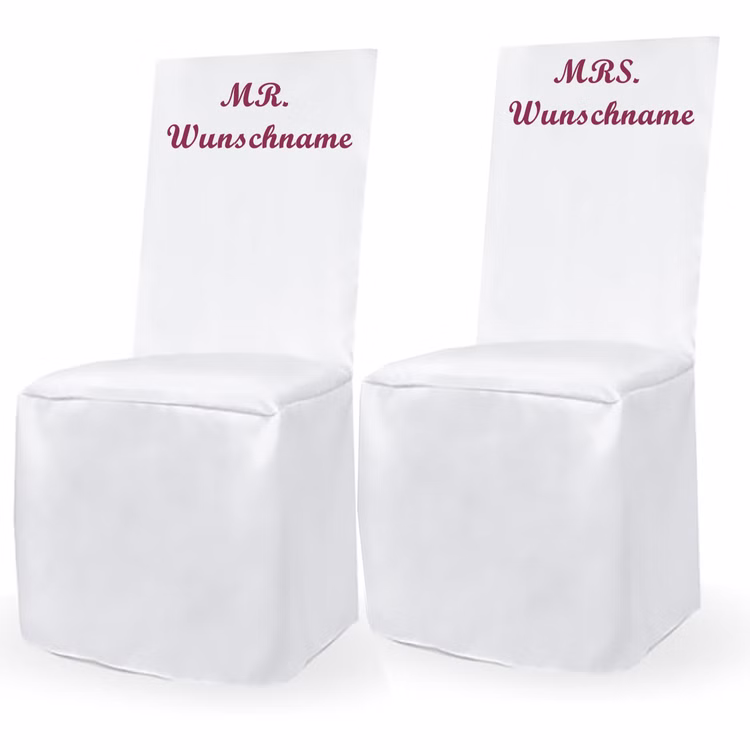 Personalisierte Stuhlhusse weiß universell mit individuellem Druck Geburtstag Hochzeit Geschenkidee Mr. & Mrs. Geburtstagskind Personalisierte Stuhlhusse weiß universell mit individuellem Druck Geburtstag Hochzeit Geschenkidee Mr. & Mrs. Geburtstagskind