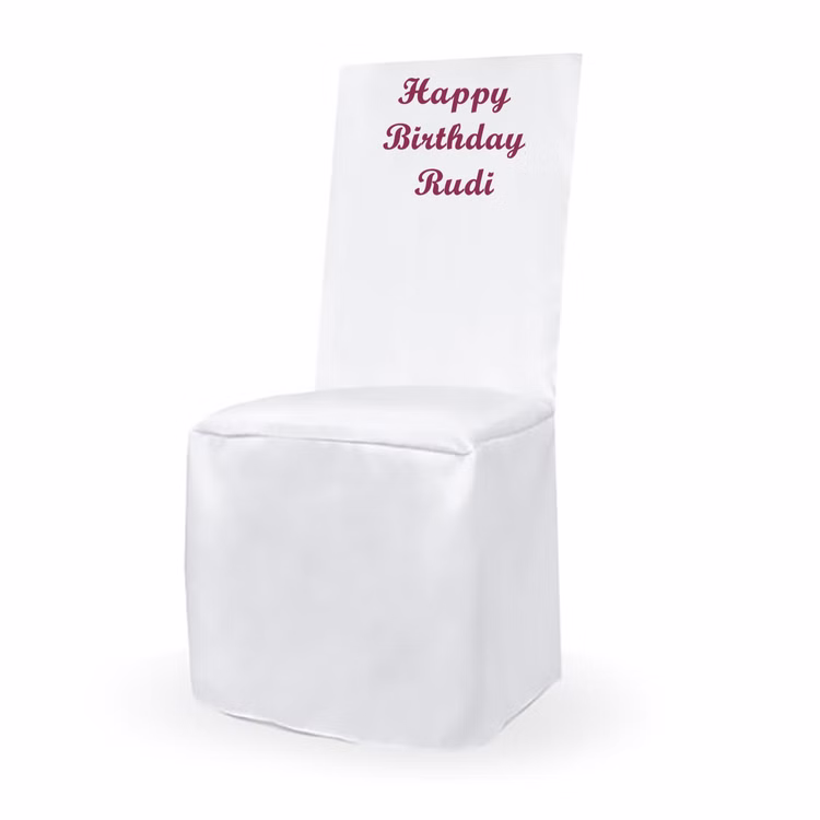 Personalisierte Stuhlhusse weiß universell mit individuellem Druck Geburtstag Hochzeit Geschenkidee Mr. & Mrs. Geburtstagskind Personalisierte Stuhlhusse weiß universell mit individuellem Druck Geburtstag Hochzeit Geschenkidee Mr. & Mrs. Geburtstagskind