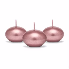 50 Schwimmkerzen metallic rosé Ø 4 cm Brenndauer 2h Deko Hochzeit Tischdeko Dekoration schwimmende Kerzen