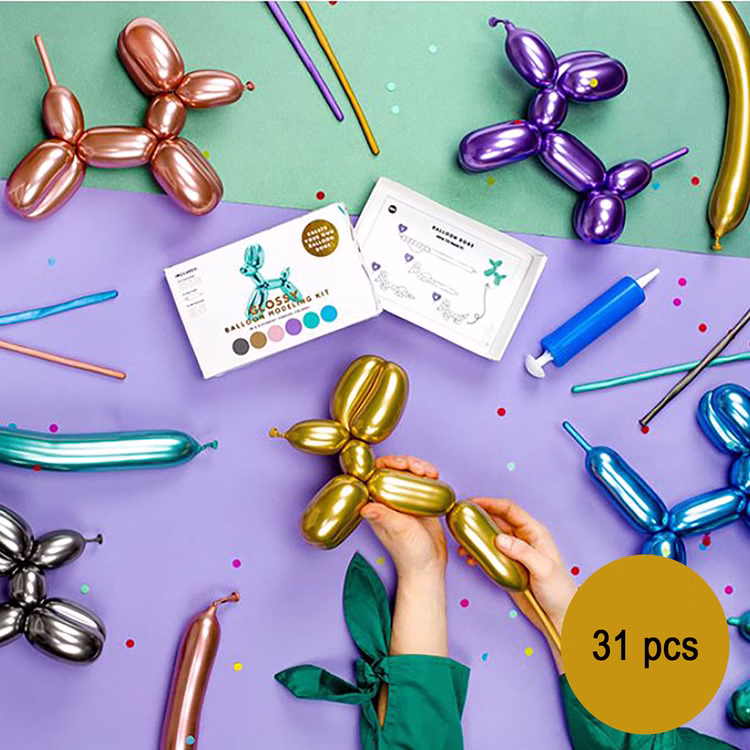 Modellierballons Kindergeburtstag metallic Ballons 31-tlg. Hochzeit Geburtstag Ballons bunt modellieren Hund Tiere Party-Zubehör Kinder Modellierballons Kindergeburtstag metallic Ballons 31-tlg. Hochzeit Geburtstag Ballons bunt modellieren Hund Tiere Party-Zubehör Kinder