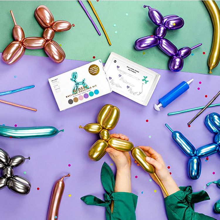 Modellierballons Kindergeburtstag metallic Ballons 31-tlg.  Modellierballons Kindergeburtstag metallic Ballons 31-tlg. Hochzeit Geburtstag Ballons bunt modellieren Hund Tiere Party-Zubehör Kinder