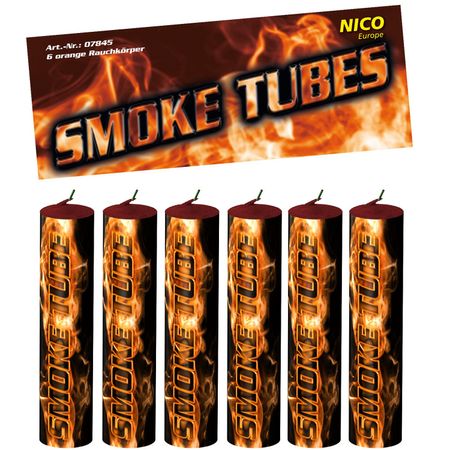 Nico Smoke Tubes Orange  - 6 Rauchfackeln je 50 Sek.
