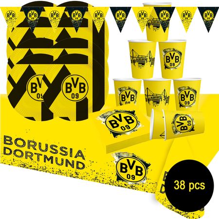 BVB Borussia Dortmund Party-Set schwarz-gelb, 38-tlg.