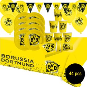 BVB Borussia Dortmund Party-Set schwarz-gelb 44-tlg Party-Set Bundesliga Fußball Deko Party-Deko Tisch-Deko