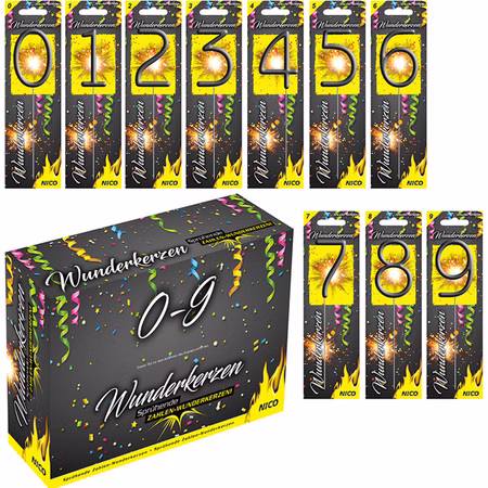 Wunderkerzen Zahlen 0-9 brennenden Wunderkerzenzahlen Wunderkerzen Zahlen 0-9 brennenden Wunderkerzenzahlen