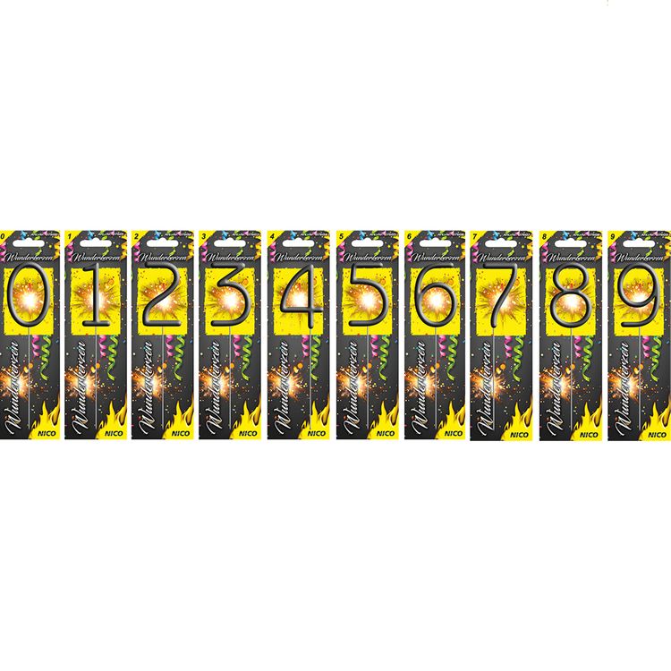 Wunderkerzen Zahlen 0-9 Wunderkerzen Zahlen 0-9 brennenden Wunderkerzenzahlen