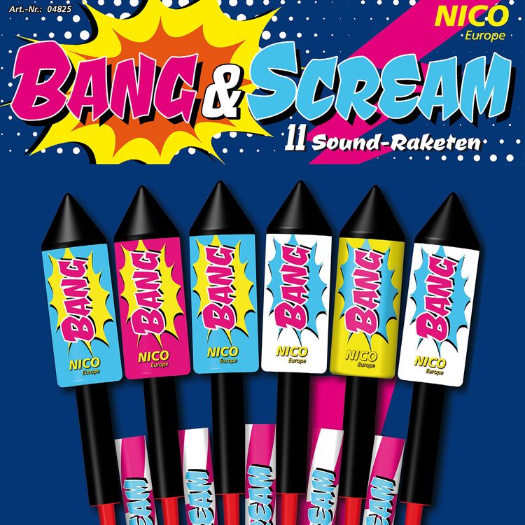 Bang & Scream-Raketensortiment 11-teilig von Nico