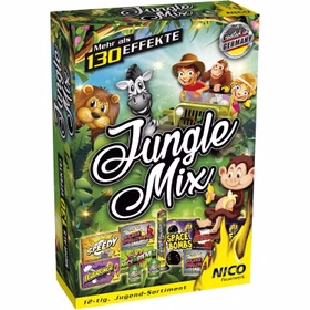 Jungle Mix - Jugendfeuerwerk - 12-teiliges Set der Kategorie 1 Jungle Mix - Jugendfeuerwerk - 12-teiliges Set der Kategorie 1