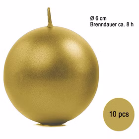 Runde Kerzen 10 Stück 6 cm Kugelkerzen Deko roséfarben goldfarben Hochzeit Weihnachten Geburtstag Tisch-Deko 