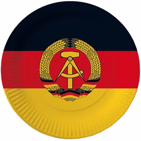 DDR Party-Set Deko für 8 Personen 49-tlg. Pappgeschirr Mottoparty Nostalgie schwarz rot gold Ostalgie Andere Länder