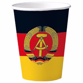 DDR Party-Set Deko für 8 Personen 49-tlg. Pappgeschirr Mottoparty Nostalgie schwarz rot gold Ostalgie Andere Länder
