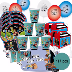 XXL Die drei ??? Kids Party-Set Kindergeburtstag 8 Kinder 117 Teile Pappgeschirr Mottoparty Tischdeko Luftballons Deko Die drei Fragezeichen Zubehör