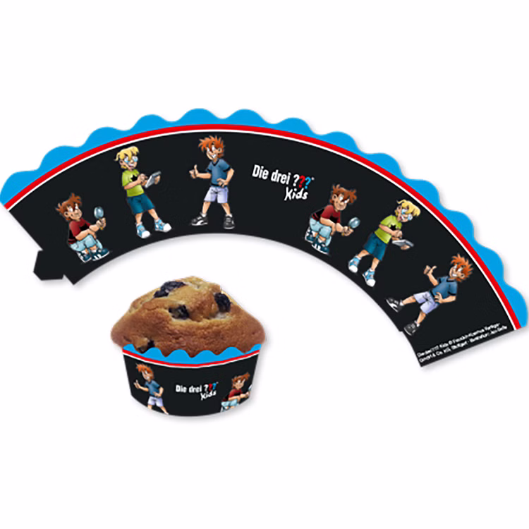 XXL Die drei ??? Kids Party-Set Kindergeburtstag 8 Kinder 117 Teile Pappgeschirr Mottoparty Tischdeko Luftballons Deko Die drei Fragezeichen Zubehör Muffinform