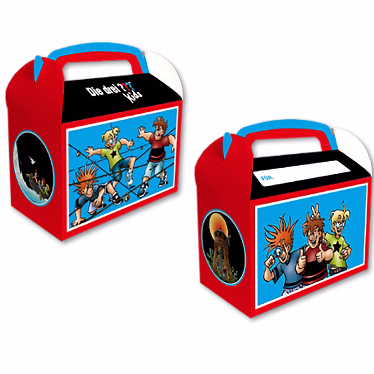 XXL Die drei ??? Kids Party-Set Kindergeburtstag 8 Kinder 117 Teile Pappgeschirr Mottoparty Tischdeko Luftballons Deko Die drei Fragezeichen Zubehör Geschenkbox